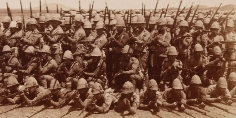 British Soldiers in the Boer War, image used in a story about the poem used in the 28 years later trailer