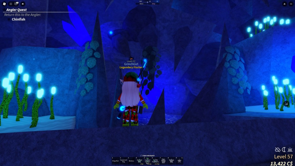 The enterance to the Ethereal Abyss. A Fisch player is standing in front.