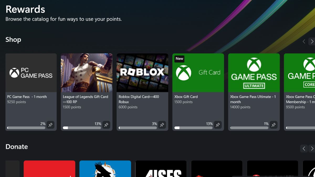 Xbox Game Pass Rewards Redeption Options