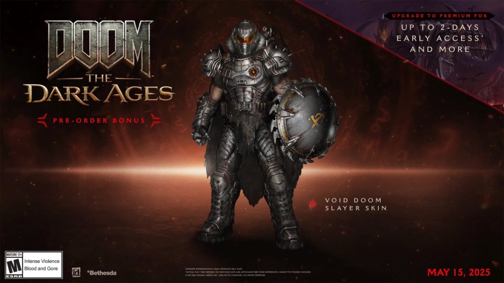 The pre-order bonus for Doom: The Dark Ages - the Void Doom Slayer Skin