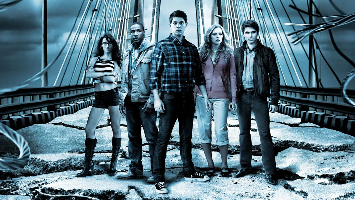 Final Destination 5 characters on a bridge.