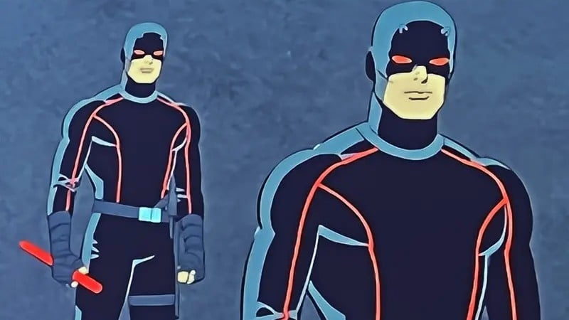 Concept art of Charlie Cox's animated version of Daredevil