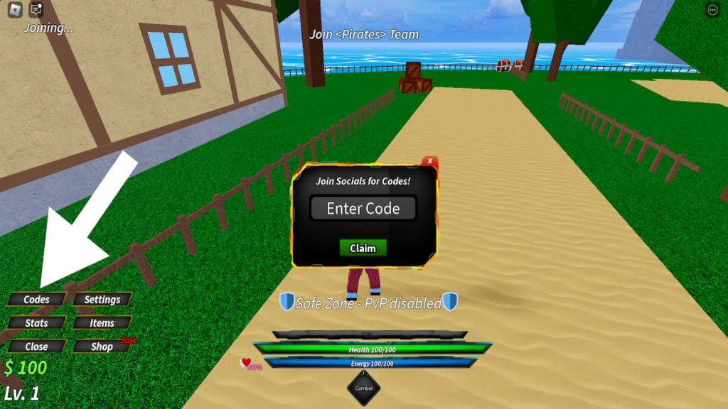 Screenshot of the Blox Fruits But Very Good Codes tab.