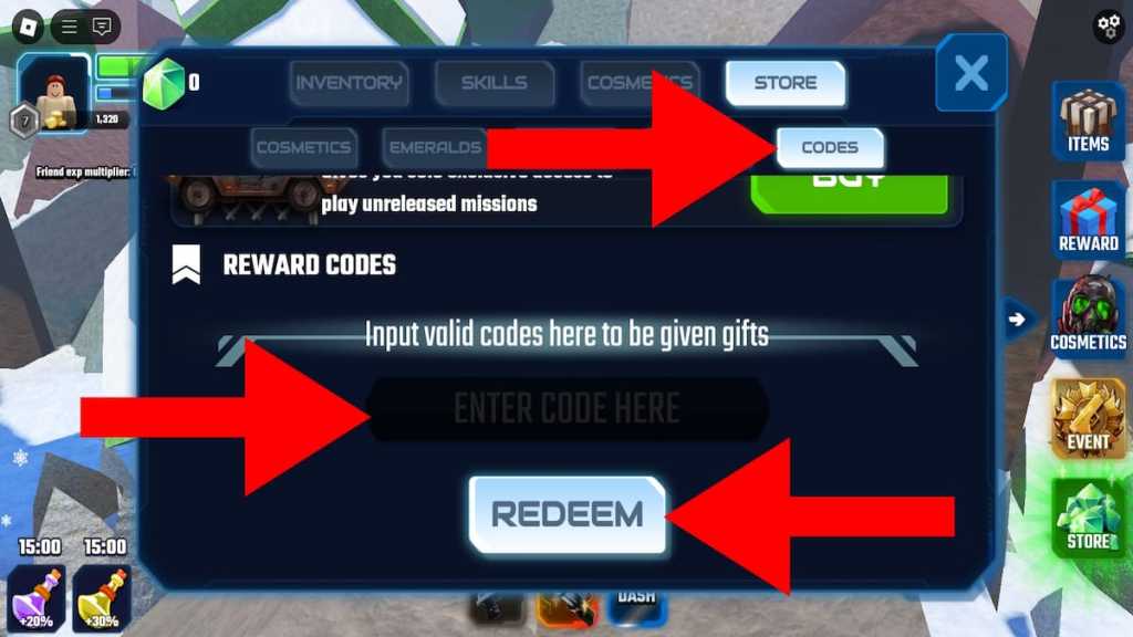 How to redeem Bullet Dungeon codes step 2